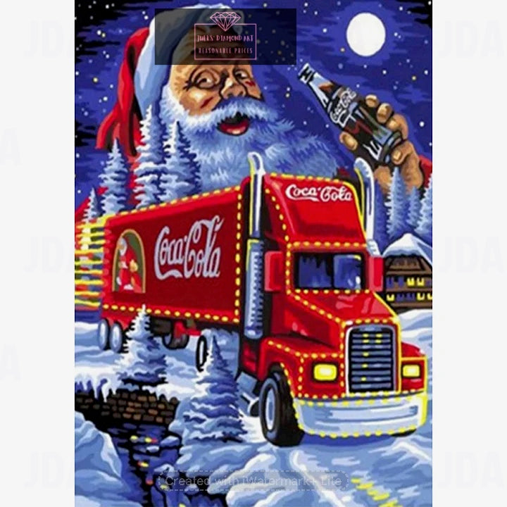Santa Claus on Truck 30*40cm full round drill diamond painting