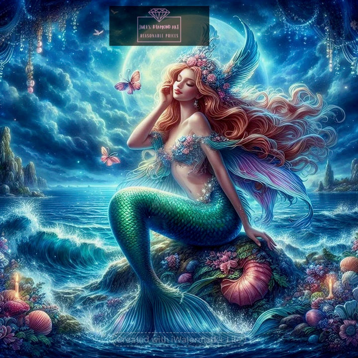 Mermaid Girl 40*40cm full round drill diamond painting