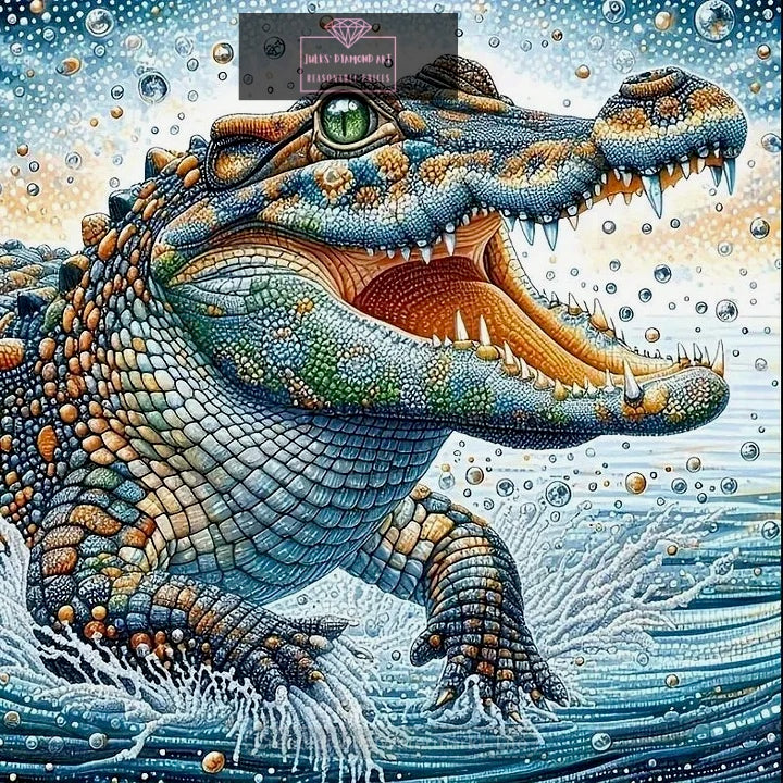 Crocodile 40*40cm full round drill diamond painting