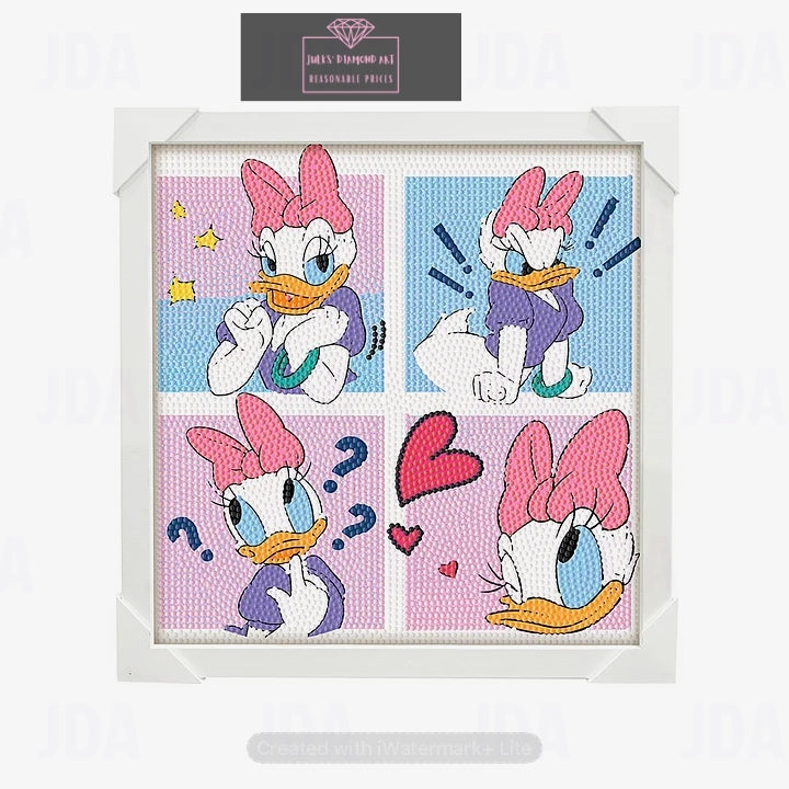 Donald Duck with frame 28*28cm full round drill diamond painting