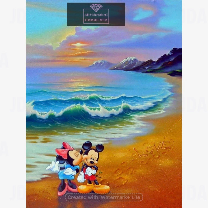 Mickey Mouse playing by the sea 30*40cm full square drill diamond painting with AB drill