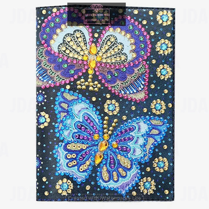 Special shaped butterfly diamond painting passport case