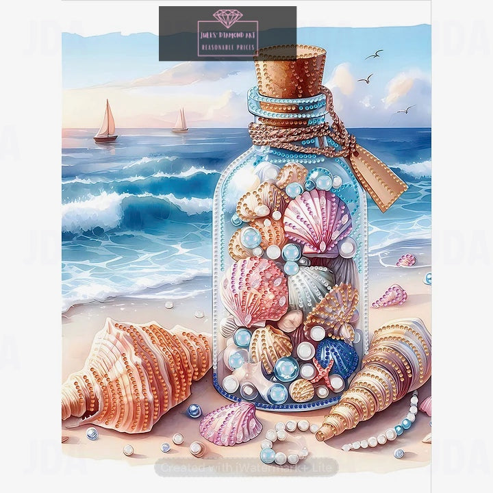 Beach shells 30*40cm special shaped drill diamond painting