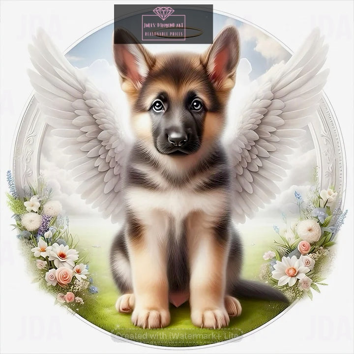 Angel Dog 40*40cm full round drill diamond painting