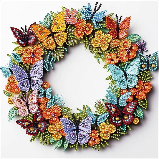 Butterfly Wreath 30*30cm special shaped drill diamond painting