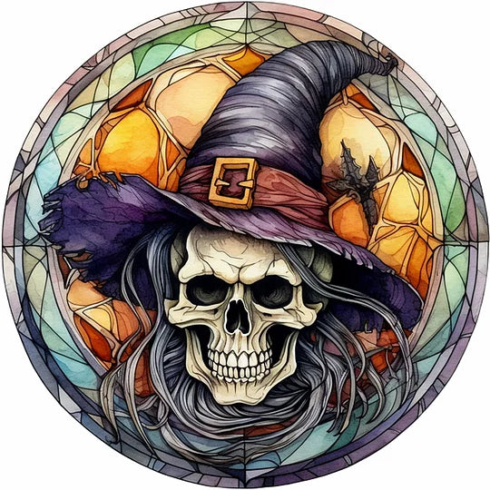 Halloween Horror Glass Painting 30*30cm full round drill diamond painting