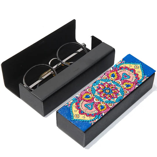 Diamond Painting Leather Sunglass Storage Box Mandala Flowers