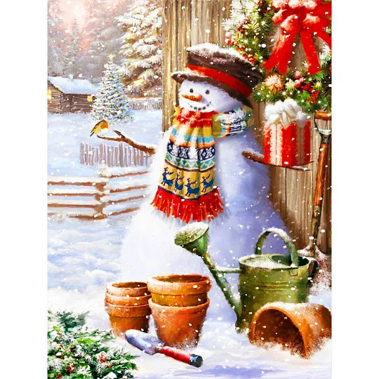 Christmas Snowman 30*40cm full round drill diamond painting