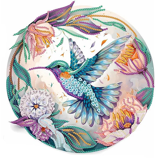 Blue Hummingbird 30*30cm special shaped drill diamond painting