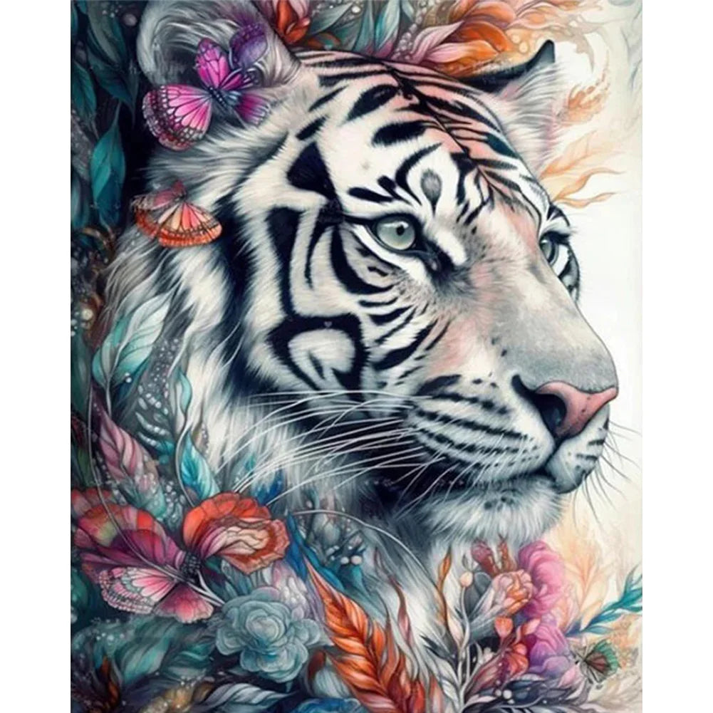 White Tiger Full 11CT Pre-stamped 40*50cm Cross Stitch