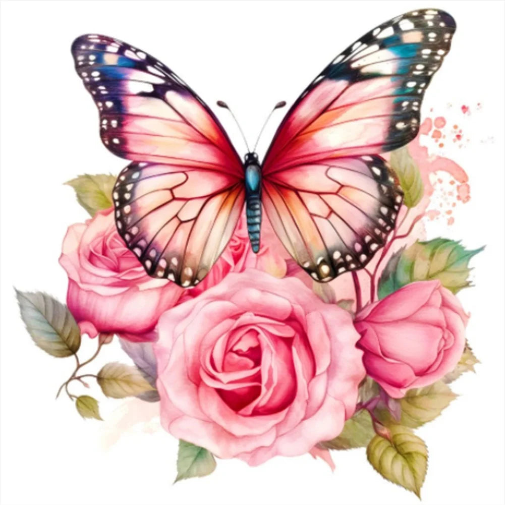 Butterfly full 18CT pre-stamped 20*20cm Cross stitch