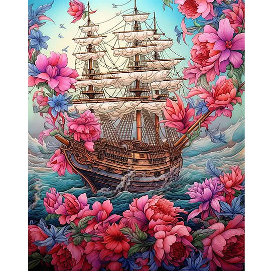 Sailing Boat 40*50cm full round drill diamond painting