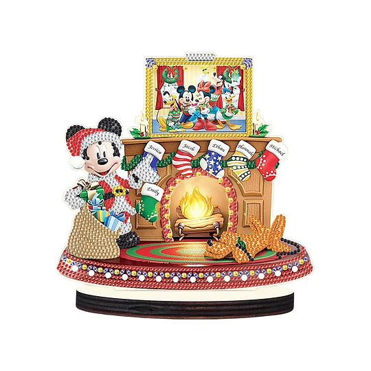 Wooden Christmas Desktop Diamond Painting Ornament Mickey