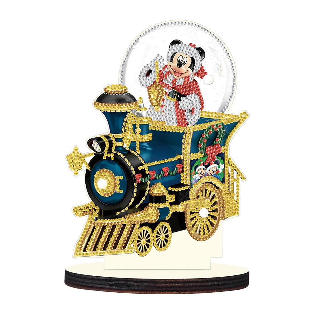 Wooden Christmas Desktop Diamond Painting Ornament Mickey