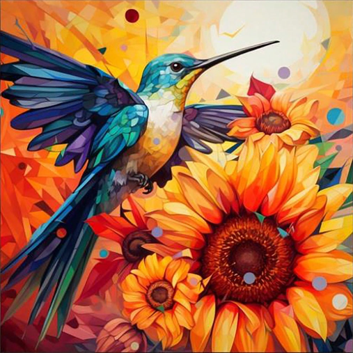 Bird Sunflower30*30cm full round drill diamond painting