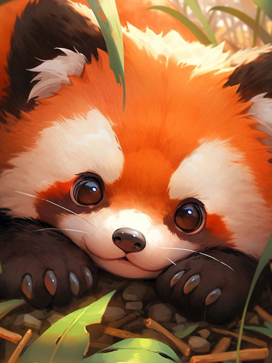 Red Panda 30*40cm full round drill diamond painting