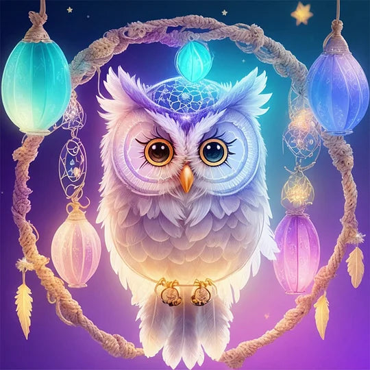 Owl Dream Catcher 30*30cm full round drill diamond painting