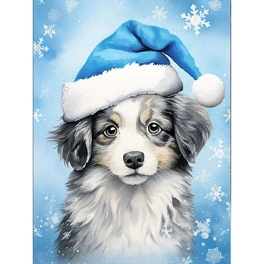 Christmas Puppy 30*40cm full round drill diamond painting