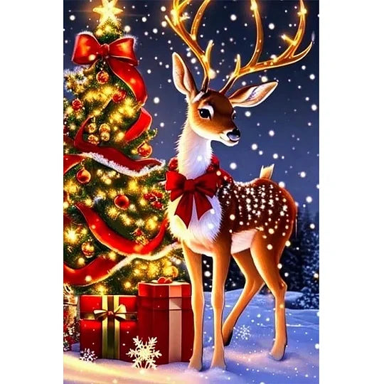 Christmas Atmosphere 40*60cm full round drill diamond painting