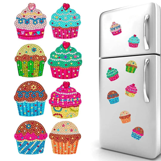 8 pcs Diamond Painting Magnets Cake