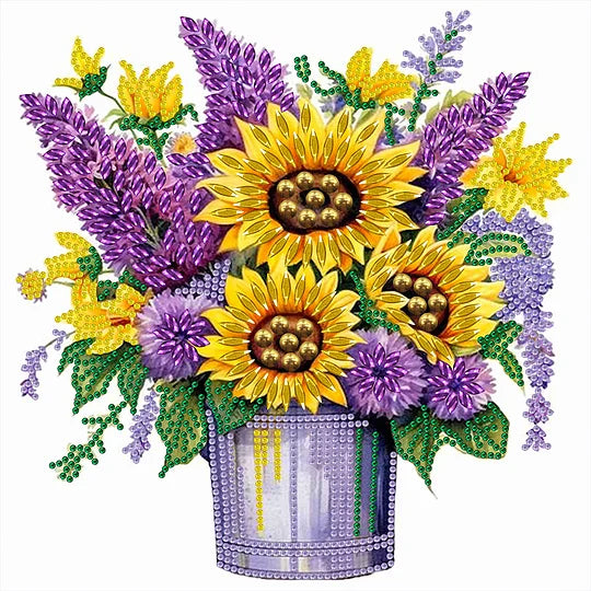 Sunflower Lavender 30*30cm special shaped drill diamond painting