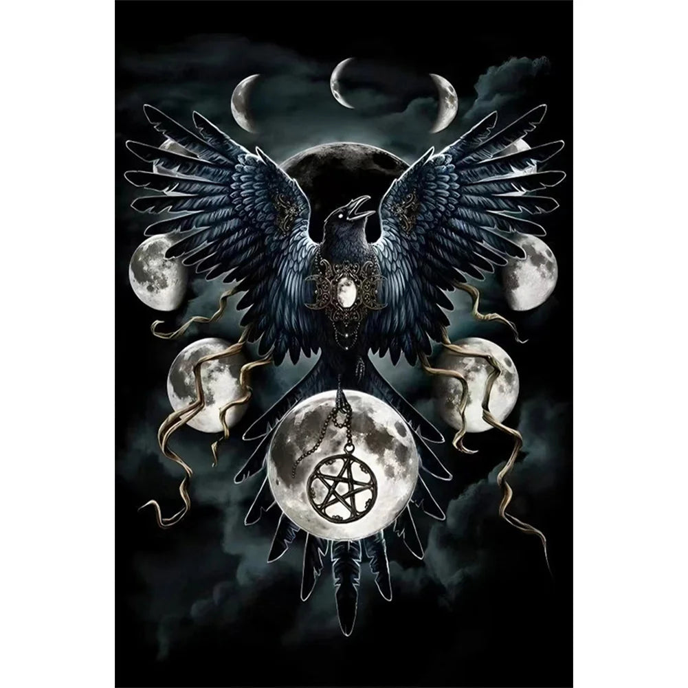 Mysterious Black Crow 40*60cm full round drill diamond painting with AB drills