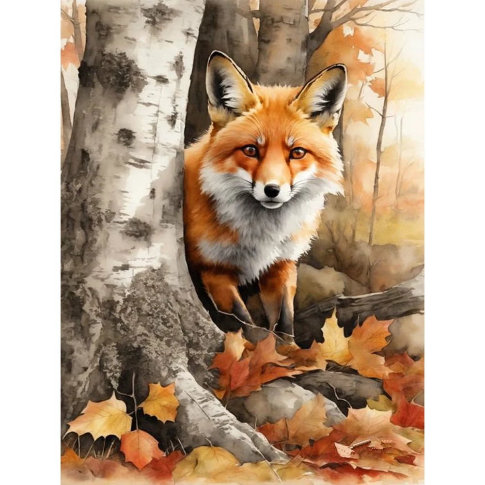 Woods Fox 30*40cm full round drill diamond painting