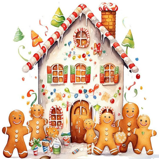 Christmas Cookie House 30*30cm full round drill diamond painting