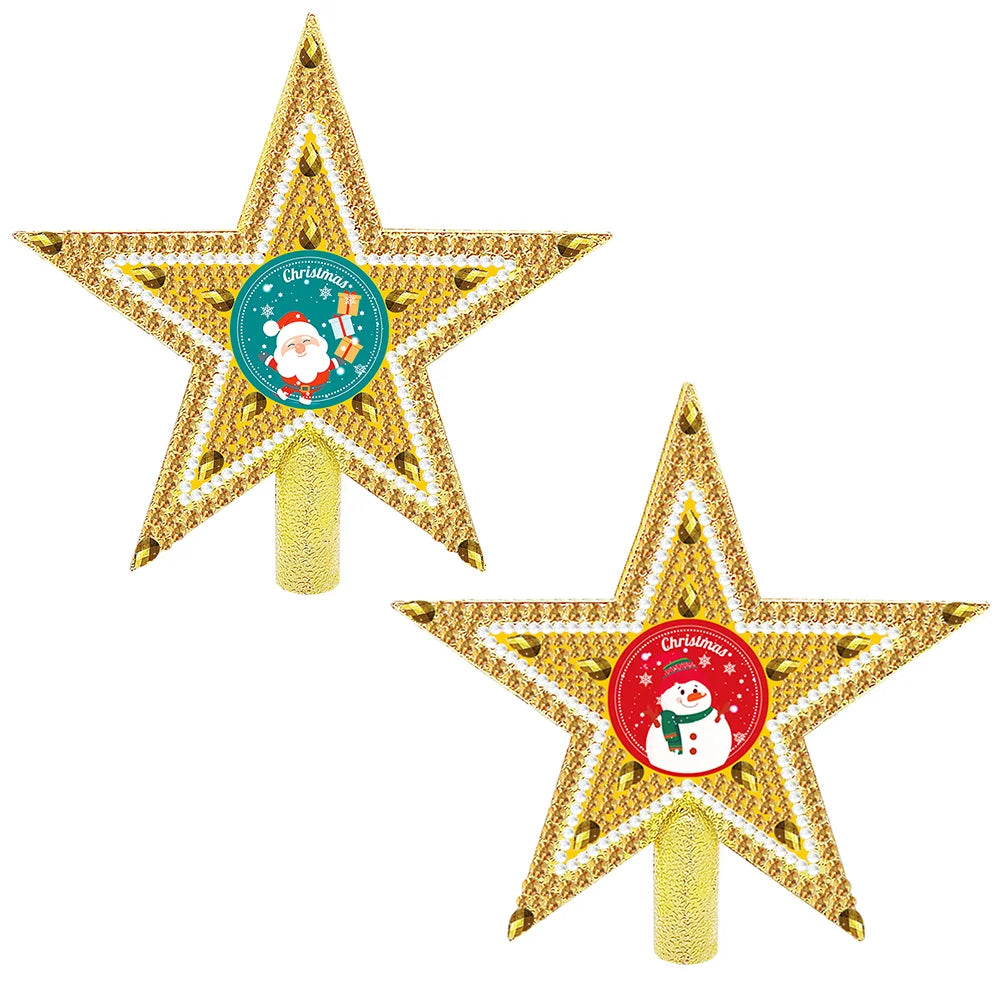 Mini Christmas Tree Star Double Sided Diamond Painting Tree Topper