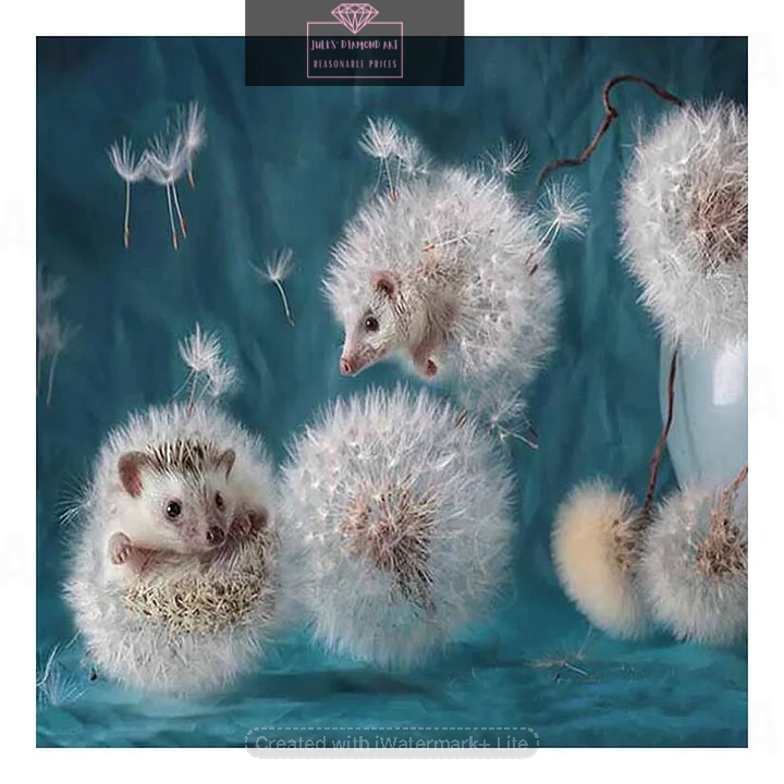 Dandelion Hedgehog 30*30cm full round drill diamond painting