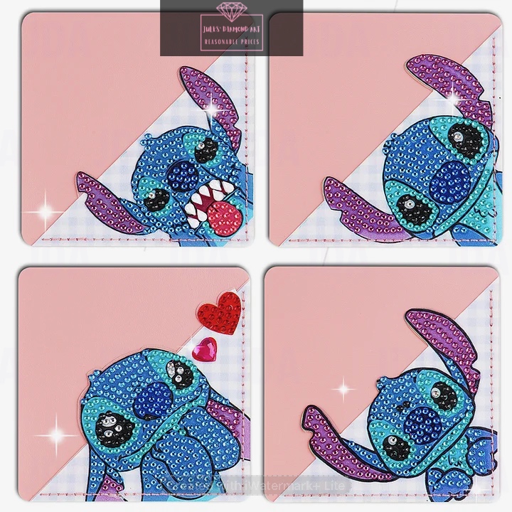 4 pcs Stitch diamond painting corner bookmark