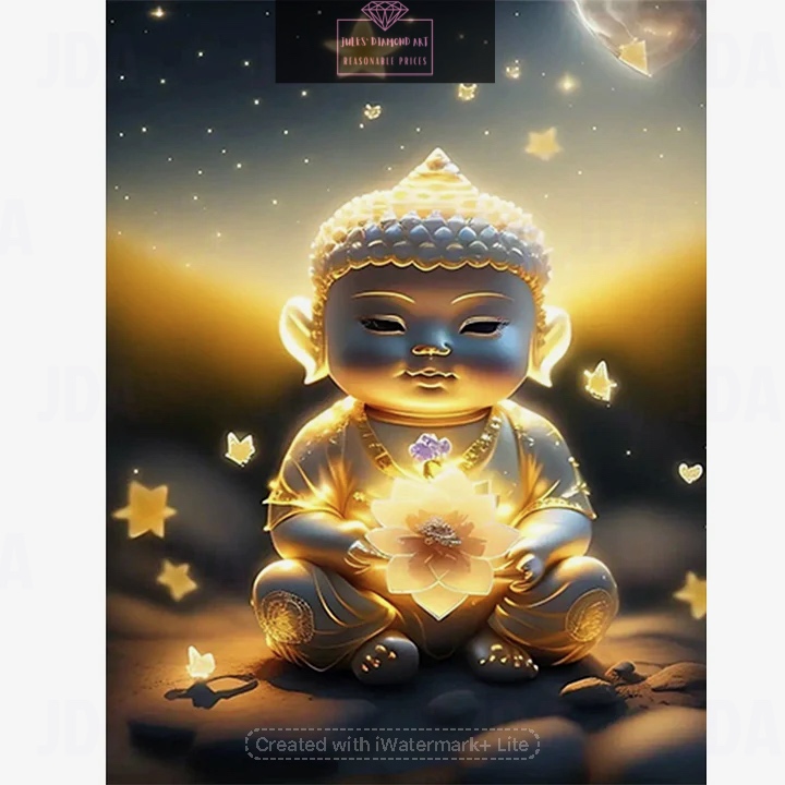 Halo Buddha Statue 30*40cm full round drill diamond painting