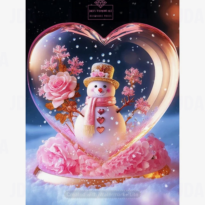 Fantasy Cartoon Love Snowman 30*40cm full round drill diamond painting