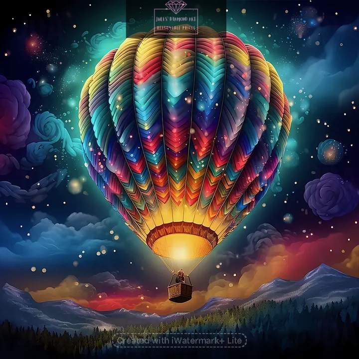 Oil Painting Hot Air Balloon 30*30cm full round drill diamond painting