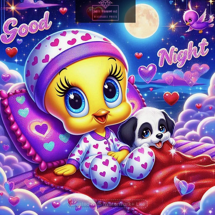 Cartoon Duck Goodnight 40*40cm full round drill diamond painting