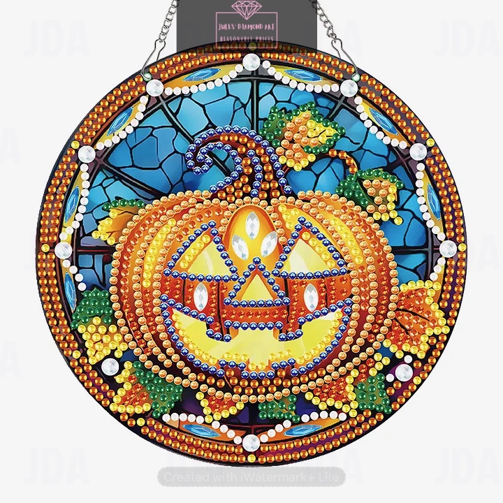 Halloween Pumpkin Diamond Painting Pendant