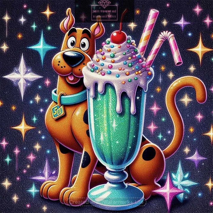 Scooby Doo and Ice Cream 30*30cm full round drill diamond painting