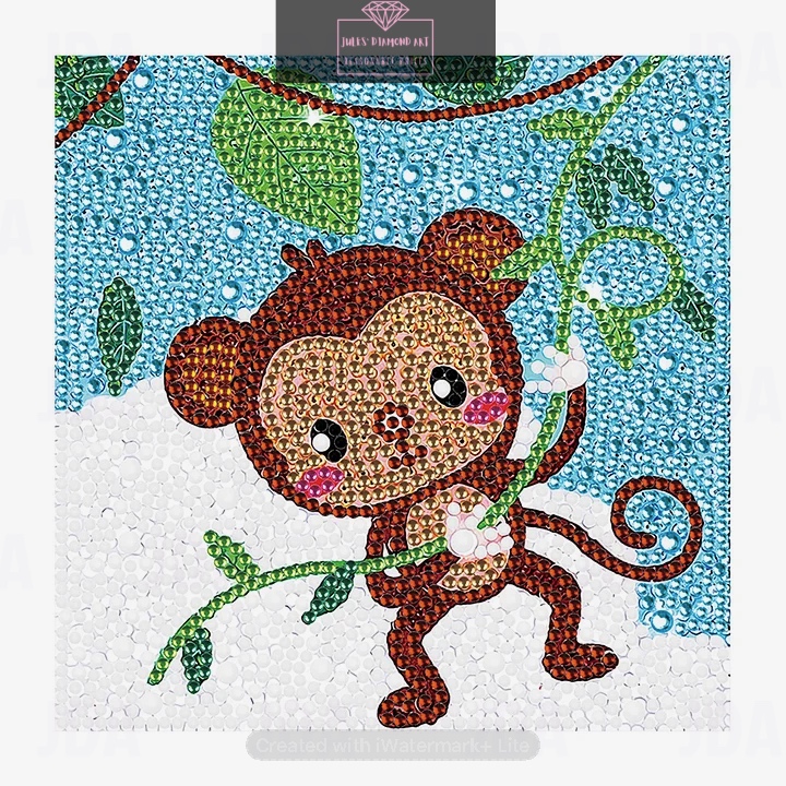 Little Monkey 18*18cm full round drill diamond painting