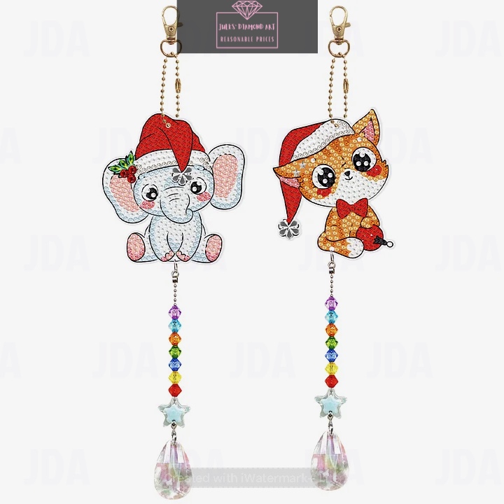 2 pcs Diamond Painting Hanging Ornament Kit Suncatcher