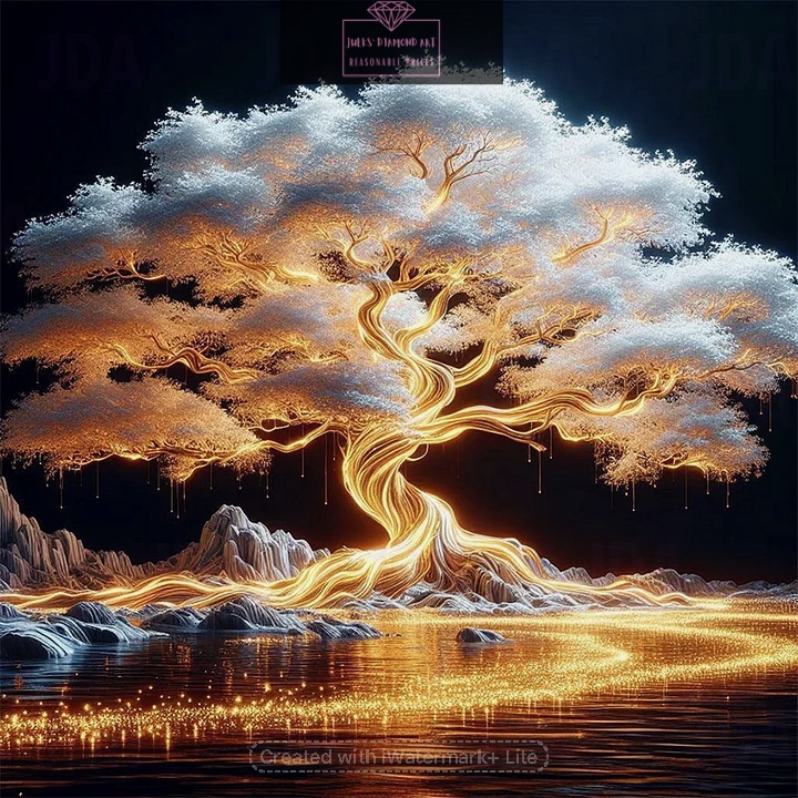 Golden Tree 30*30cm full round drill diamond painting