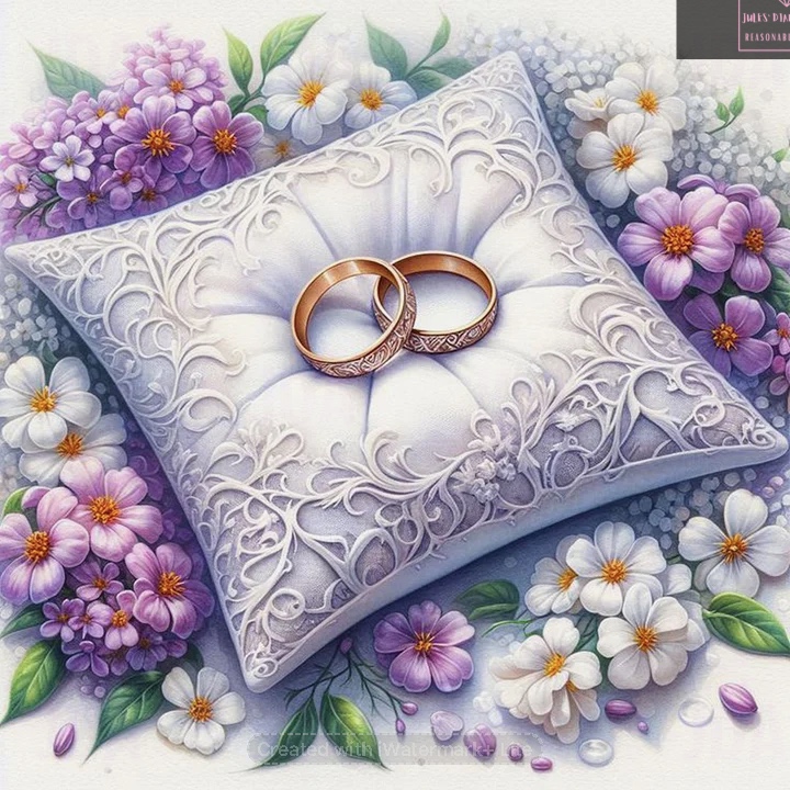 Flowers and Rings 40*40cm full round drill diamond painting