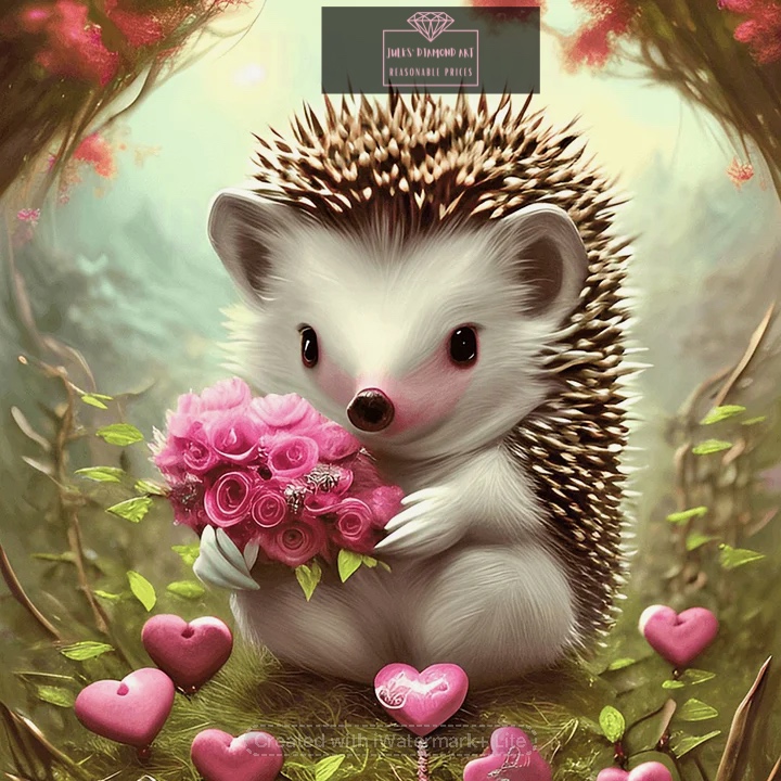 Hedgehog 30*30cm full round drill diamond painting