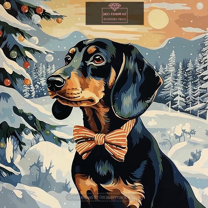 Snow Dog 30*30cm full round drill diamond painting