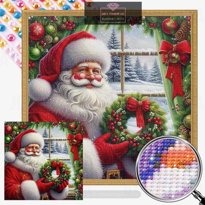 Father Christmas 40*40cm full round drill diamond painting with AB drills