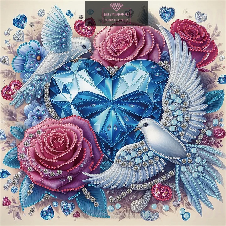 Bird and Roses 30*30cm special shaped drill diamond painting