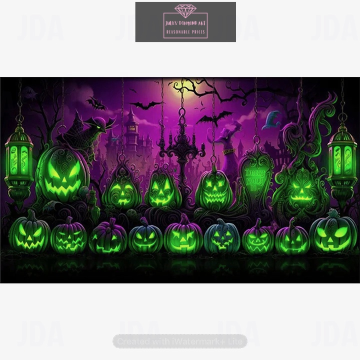 Halloween Pumpkin Lights 70*40cm full round drill diamond painting