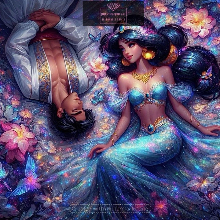 Princess Jasmine 40*40cm full round drill diamond painting