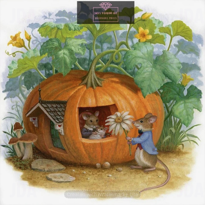 Pumpkin House 30*30cm full round drill diamond painting