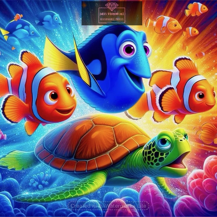 Cartoon Fish Nemo 40*40cm full round drills (40 colours) diamond painting