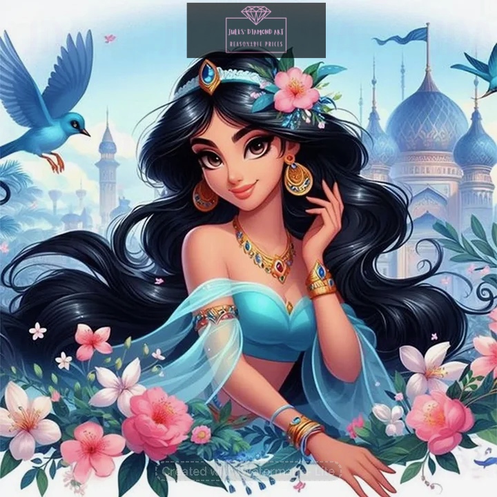 Princess Jasmine 50*50cm full round drill (40 colours) diamond painting